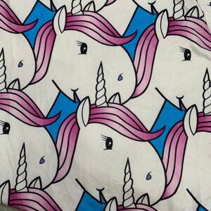 Cute Pink Mane Unicorn Print Soft Blue Leggings